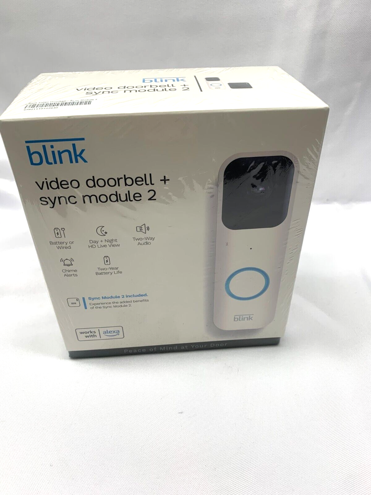 Blink Video Doorbell + Sync Module  2 -Two way Audio *New-Sealed-image