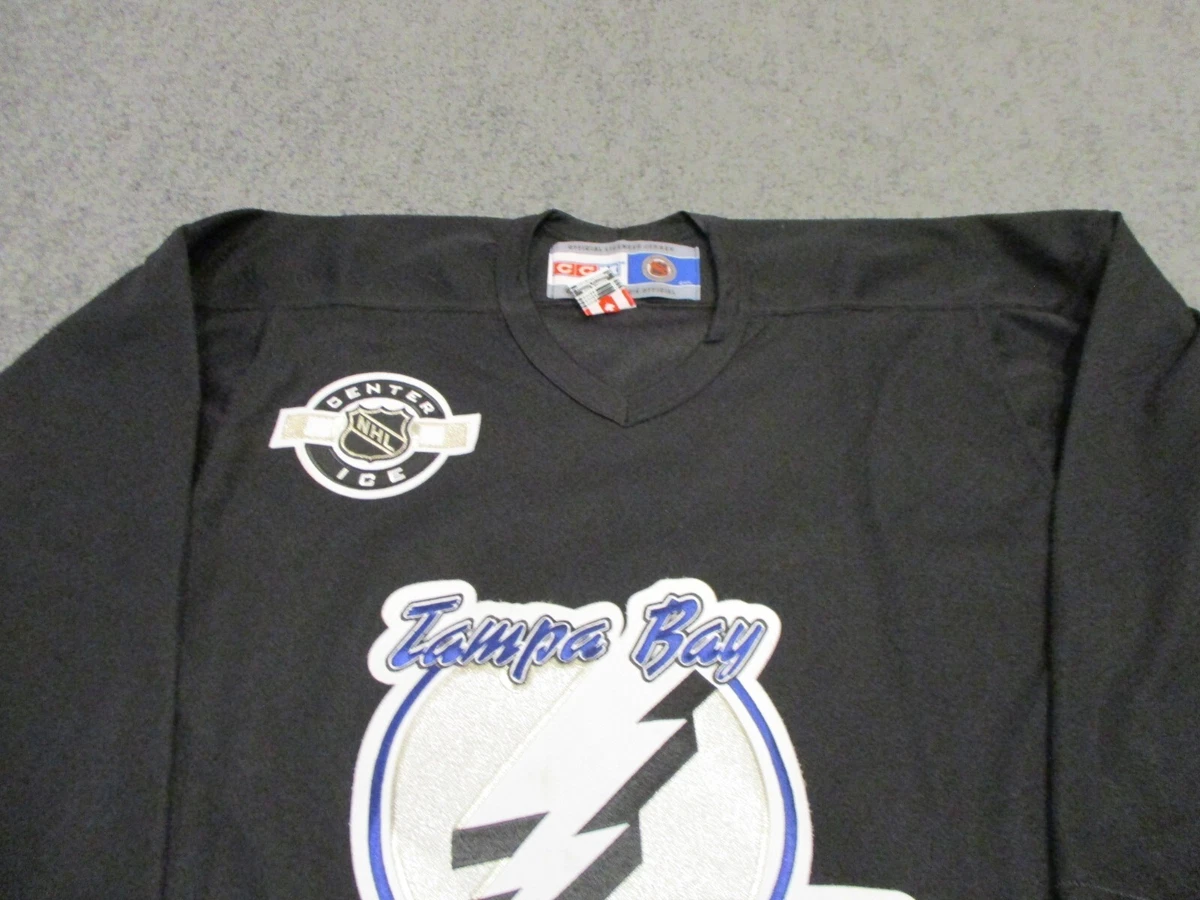 Vintage CCM Tampa Bay Lightning Official NHL Black Jersey Men XL