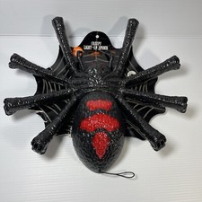 Giant 21" Black Red Light Up Spider Halloween Prop with Creepy Sounds