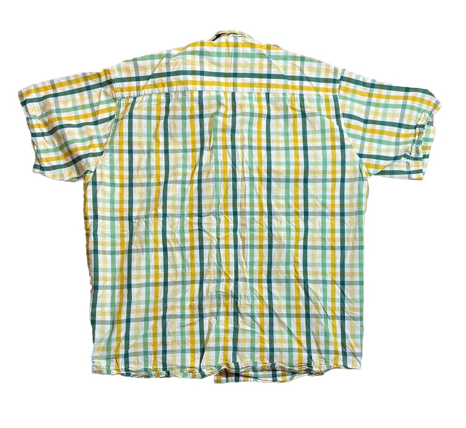 2 Drunknmunky Mens Short Sleeved Shirts Green/Yellow, Blue  Plaid Both Size XL - Image 2 of 4