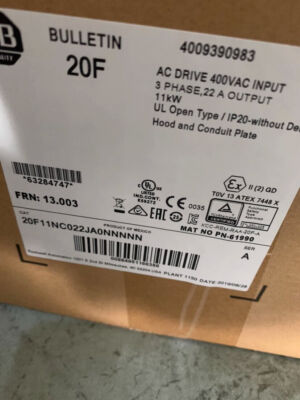  Allen Bradley 20F11NC022JA0NNNNN PowerFlex 753 AC Drive 20F11NC022JA0NNNNN