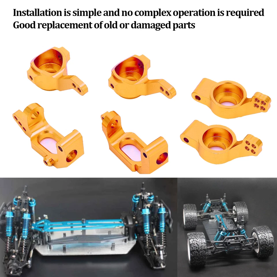 Ball Bearing Aluminum Alloy Steering Hub Mount Set For HSP 1/10 102010 10201 - Image 4 of 4