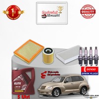 Inspektionskit Filter ÖL Kerzen Chrysler PT Cruiser 1.6 85KW 115CV Von 2009->