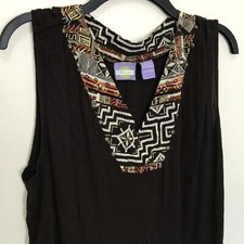 CM Shapes Women Size 3x Tank Dress With Shirt Crinkle 100% Rayon Stud Adorned