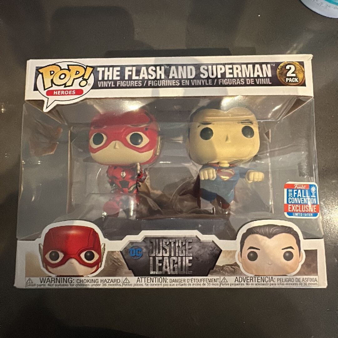 Funko Pop! Vinyl: DC Comics Pack-The Flash Superman Racing 2018