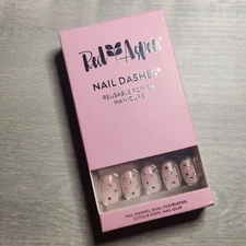 Press On Nail Crystal Chandelier Fall Winter Holiday Christmas Dashes Red Aspen