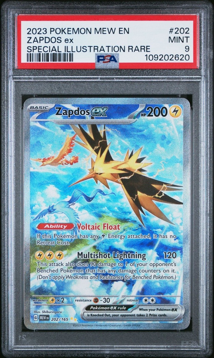 Zapdos Ex 202/165 Mew EN 151 Special Illustration Rare Pokemon PSA