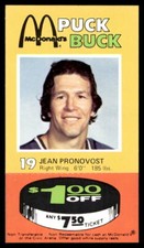1977-78 McDonald's Puck Bucks Jean Pronovost Pittsburgh Penguins NR-MINT Oddball
