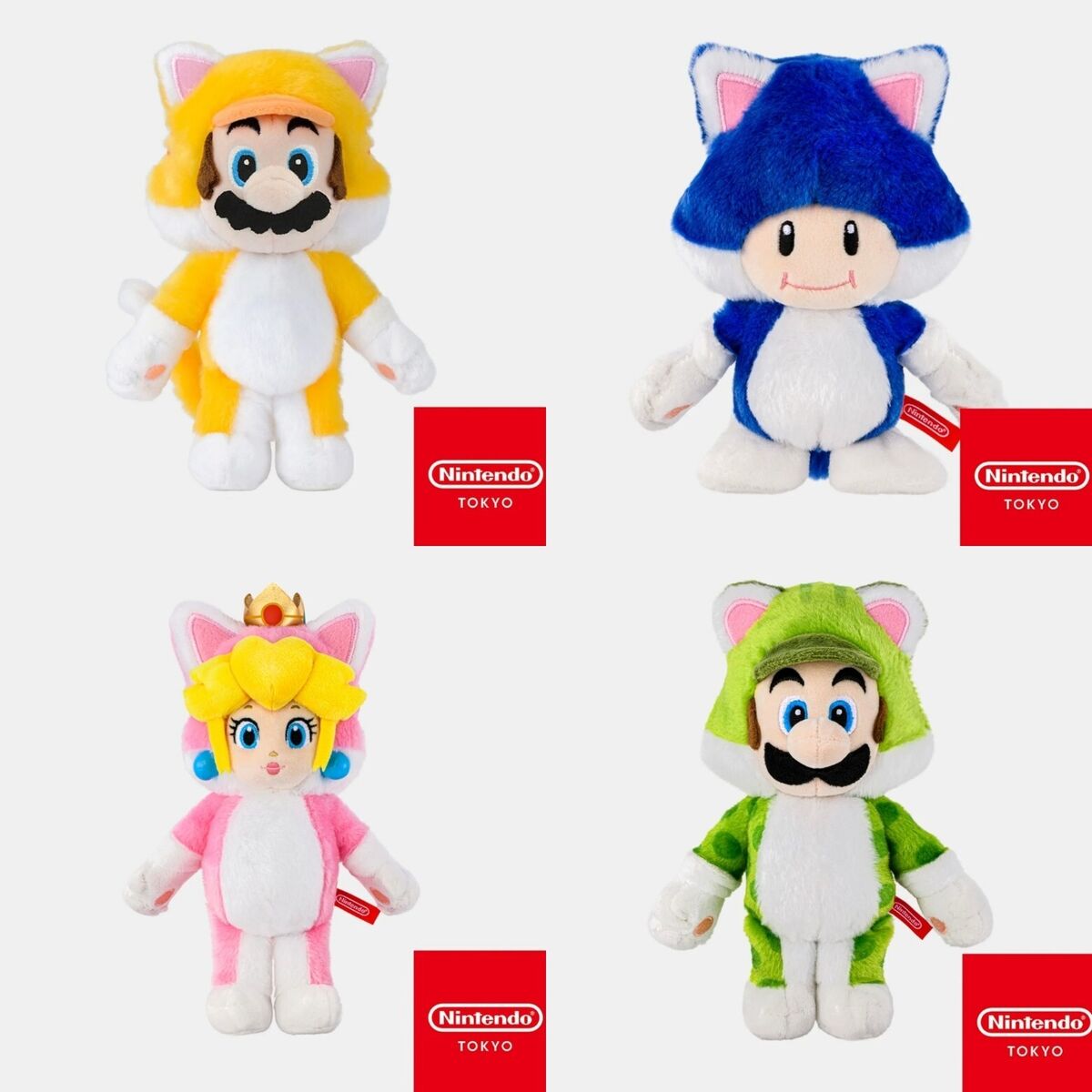 Super Mario - Cat Power Up Plushie - 4 Piece Set - Nintendo Tokyo