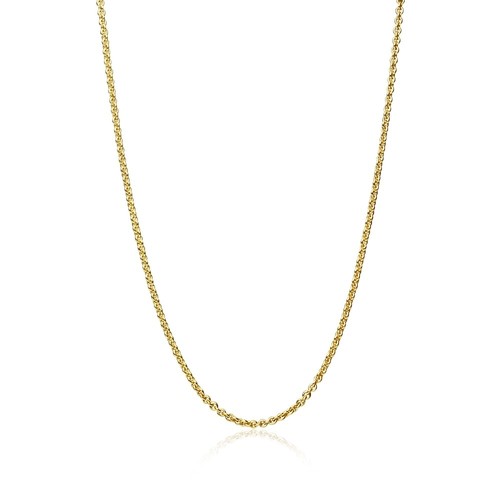 18k Yellow Gold over Silver 1mm Rolo Chain Necklace 16