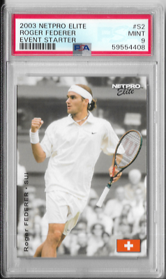 PSA 9 Mint 2003 NetPro Elite Event Starter ROGER FEDERER RC Rookie