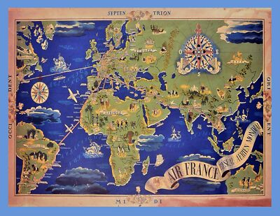 #ad Travel Poster print.Home Room Interior design.Mapa Mundi.6575 $23.00