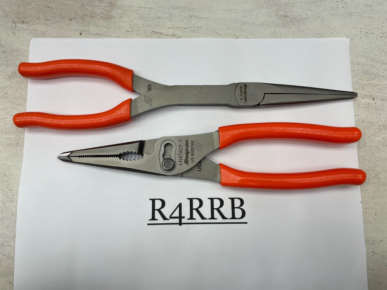 Snapon Tools NEW 2pc ORANGE Soft Grip Needle Nose Plier Lot Set 911ACF LN47ACF eBay