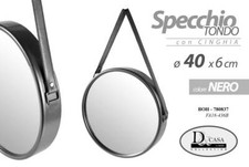 SPECCHIO PARETE PENDENTE APPESO PENDENTE SPECCHIERA CINGHIA Trucchi Make Up 40cm