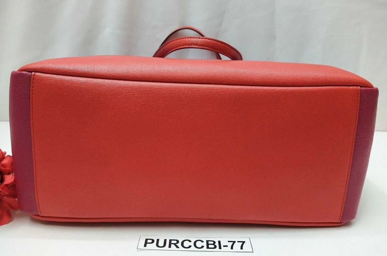 Borsa a tracolla Coach City Tote Colorblock Rosso Magenta Pelle Cerniera Tote