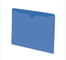 SMEAD 75502 Blue File Jackets- Reinforced Double-ply Tabs- Qty 100 / Box