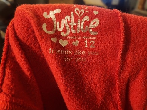Justice Athletic Sweatpants Girls Size 12 Love Gymnastics Red w/ Sequins - Picture 9 of 9