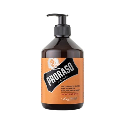 XL Proraso Beard Wash 500m. WOOD & SPICE - Bartshampoo  100ml=5,99E: