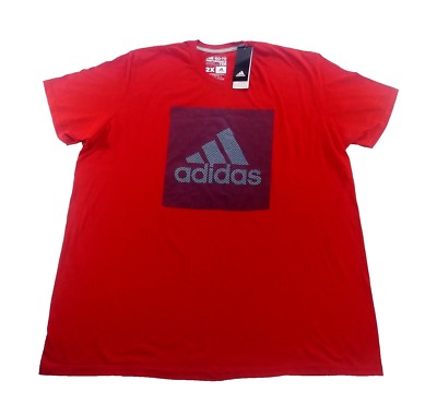 ADIDAS Climalite Mesh Logo T-Shirt sz XXL Extra Extra Large Red Black