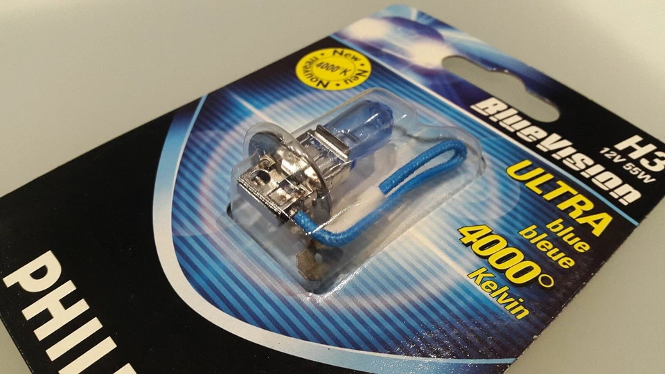 Lampadina faro fendinebbia Lampada Philips BlueVision H3 12V 55W 4000° Kelvin - Immagine 3 di 3