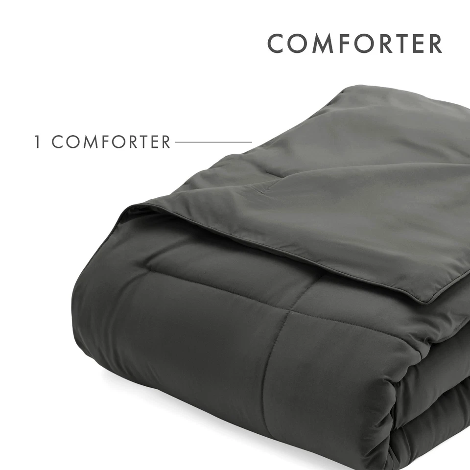 Down Alternative All Season Comforter Kaycie Gray So Soft Collection (6 Colors!) - Image 2 of 3