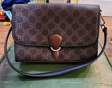 Nine West Levvy Top-Handle Bag With Magnetic Flap Chocolate Brown With Pattern