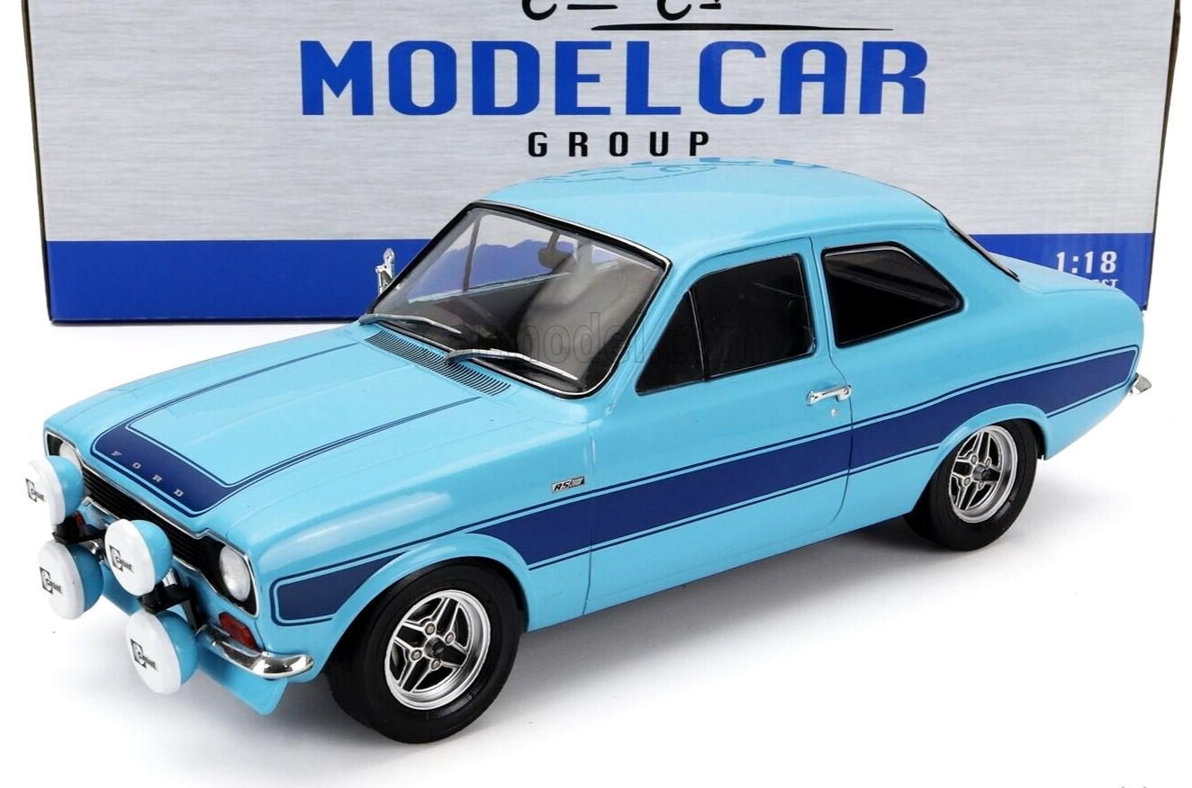 MCG 1/18 DIECAST 1973 FORD ESCORT MK1 MKI RS2000 RHD 2-TONE BLUE MCG18386
