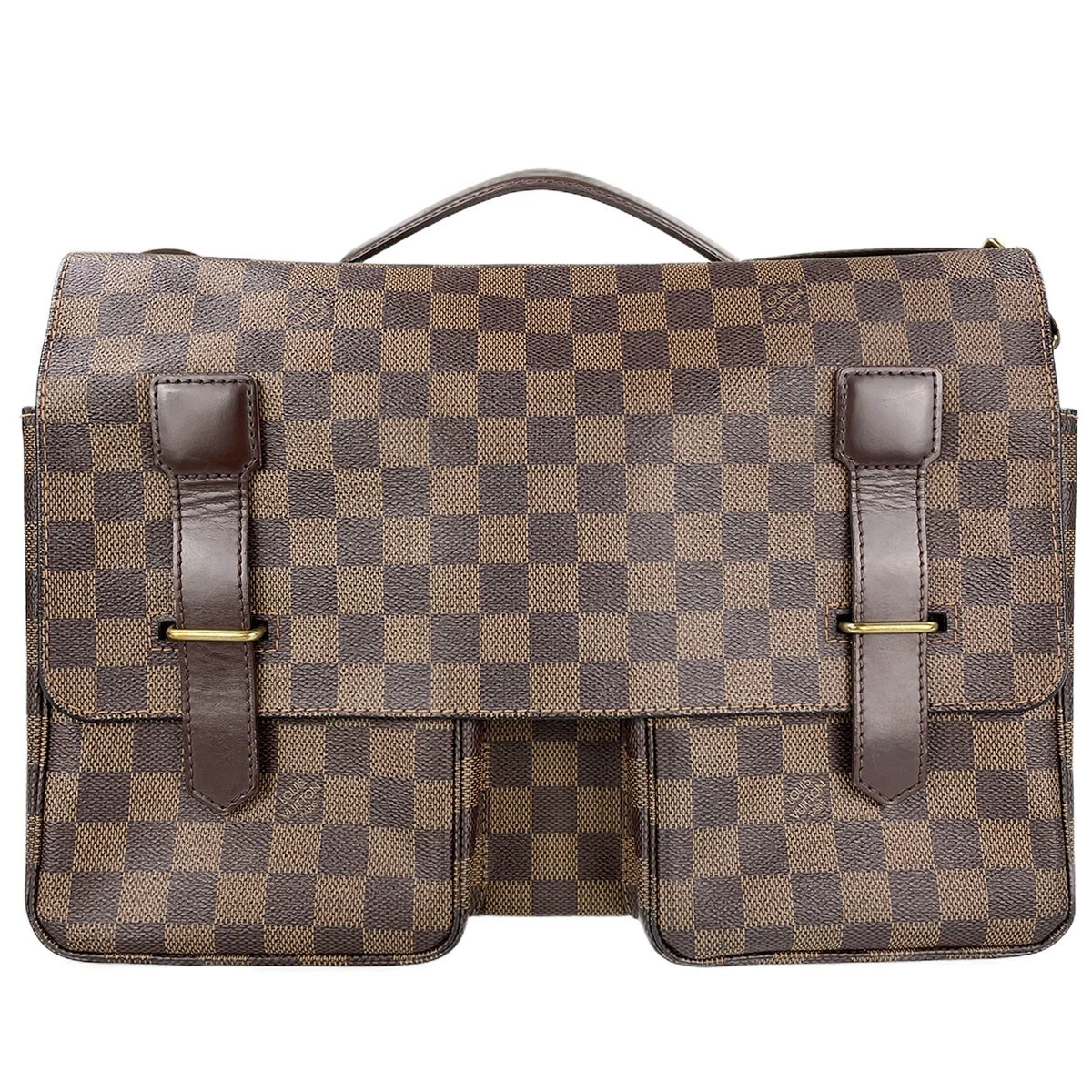 Damier Ebene Leather Broadway Messenger Bag (Authentic Pre-owned)