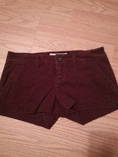 NWT Abercrombie Kids Casual Twill Khaki Shorts Girl's Size 12 Burgundy