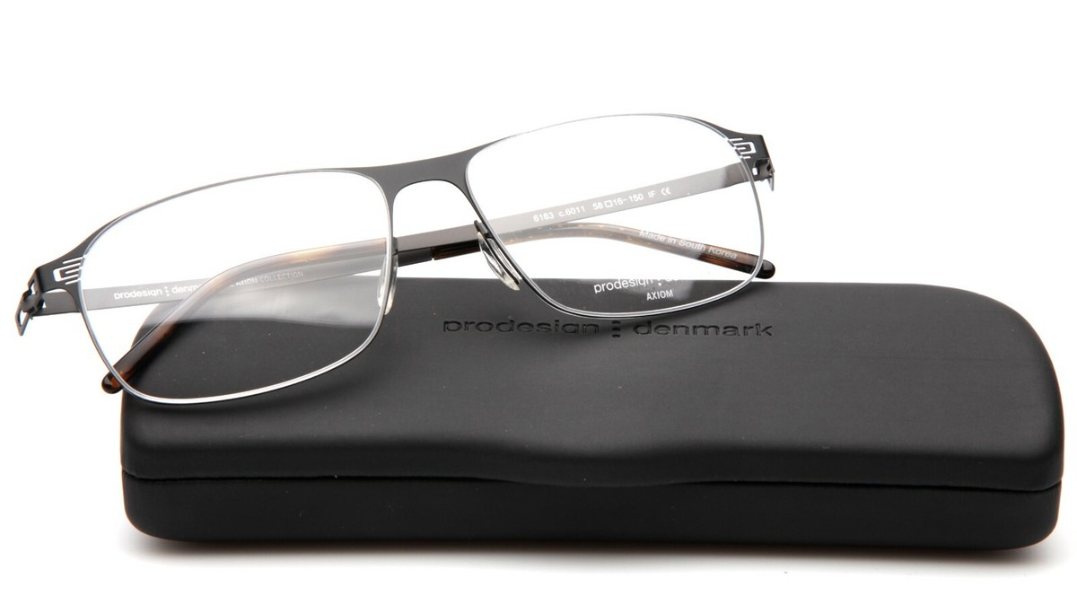 NEW PRODESIGN DENMARK 6163 c.6011 Black EYEGLASSES 58-16-150 B41mm