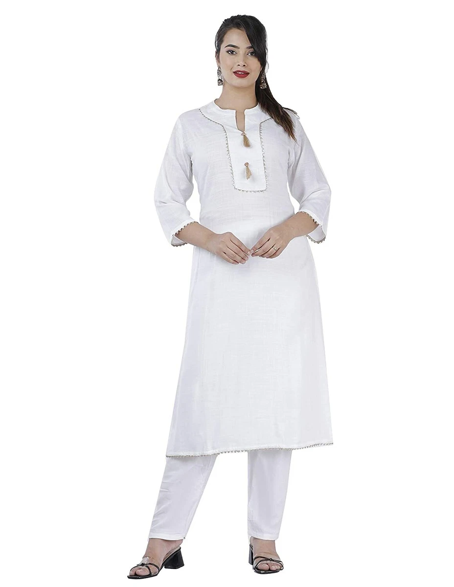 Women's White A-Line Chanderi Kurta Set With Dupatta (3pcs set) - Label  Shaurya Sanadhya | Women, Black lehenga, Clothes