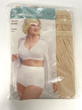 New Underscore 3 Pair Cotton Briefs Panties Panty Nude 100 Cotton Sz 7 VTG