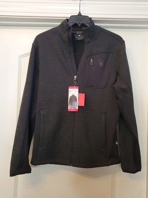 Spyder Men's Full Zip Relaxed Fit Jacket - Lined - Black - MEDIUM - NEW w/tags