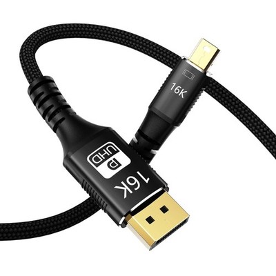 16K Mini DisplayPort auf DisplayPort Kabel 2m, 80Gbps, HDR, G-Sync, FreeSync