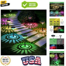 8 Pack Solar Pathway Lights, Multicolor & Warm White LED,  Waterproof, Outdoo...
