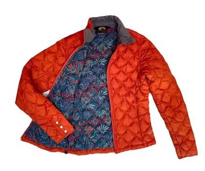 GoLite Down Puffer Jacket Small S Lightweight Quilted Orange Zip