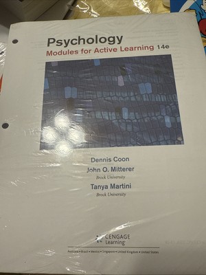 Psychology  Modules for Active Learning 14 e
