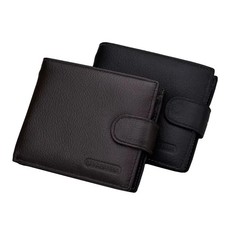 Premium Genuine Leather RFID Wallet for Men Money Clip Zipper Closure Multi-Card