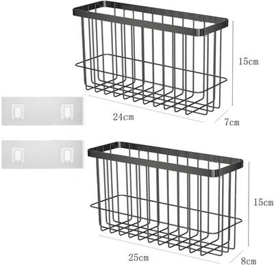 2 Piece Kitchen Cabinet Door Storage Box,Self Adhesive Wall Mounted Storage B...