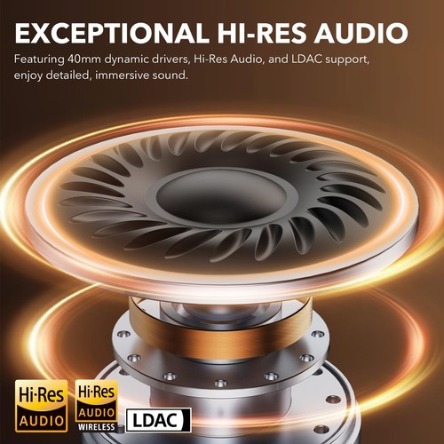 Y8+ Noise Cancelling Headphones Bluetooth, Wireless LDAC Hi-Res Audio, Custom... - Picture 4 of 9