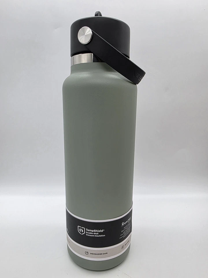 Botella de pajita flexible de boca ancha Hydro Flask 40 oz (AGAVE) doble pared y sin BPA NUEVO Foto 3 de 4