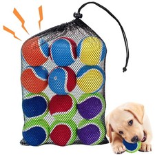 Squeaky Tennis Balls for Dogs - 12 Pack 2.5'' Durable Natural Rubber, Non-Toxic