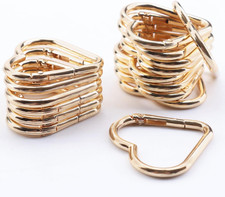 16-Pack Gold Heart Carabiner Clips, Cute Keychain Accessories for Backpacks ...