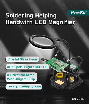 Pro'sKit SN-396N Löthilfe mit LED-Lupe