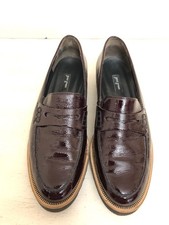 Paul Green Women's Dark Maroon Patent Leather Platform Loafers Size 8.5 EUC