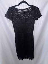 Black Lace Short Sleeve Bodycon Dress