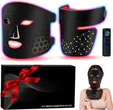 Red Light Therapy Mask Set, Led Mask Light Therapy for Face & Neck Near-Infrared