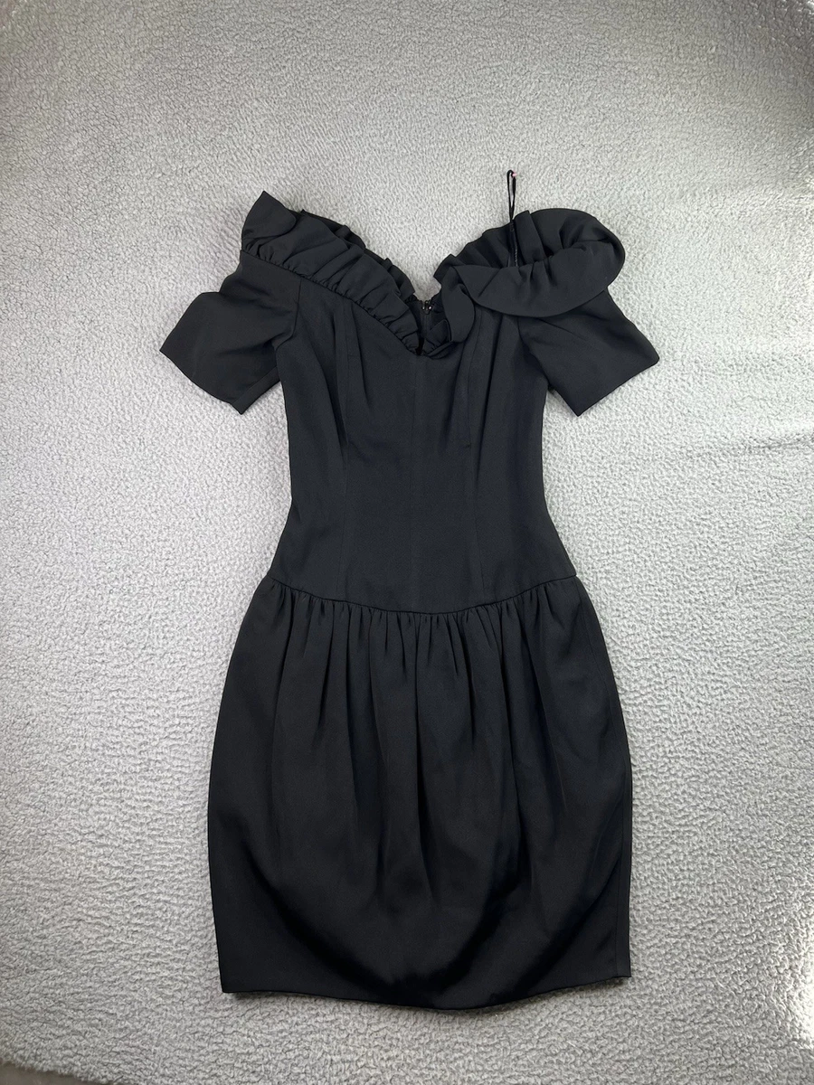 nicole miller puff sleeve a line dress Nicole Miller Crinkle Puff Sleeve Mid Dress in Pink