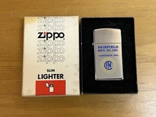 Vintage Zippo Fairfield MFG Co. Inc Lafayette Indiana Lighter Slim