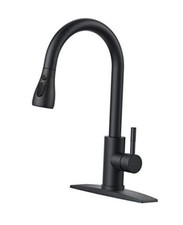 Black Kitchen Faucet with Pull Down Sprayer, Stainless Classic Matte Black